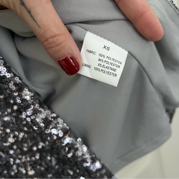 Silver Sequin Strapless Dress - Picture 5 of 8